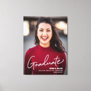 Moderne Graduate Script Foto Class of Abschluss Leinwanddruck