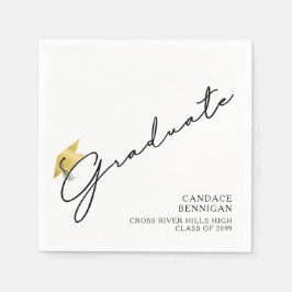Moderne Graduate Script Imitats Gold Cap Serviette