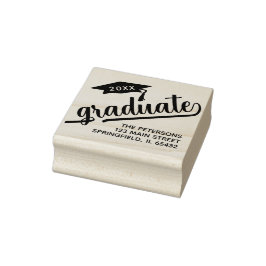 Moderne Graduate Script-Rücksendeadresse Gummistempel