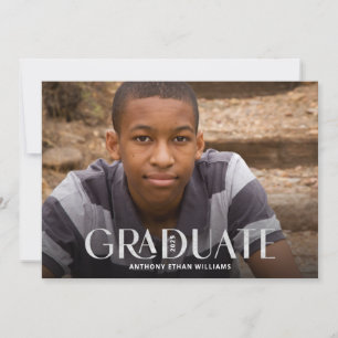 Moderne Graduate Silver Overlay Graduation Party Einladung