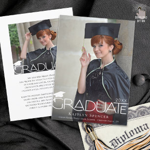 Moderne Graduate Typografie 2 Fotos Abschluss Ankündigung