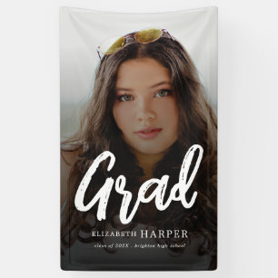 Moderne Graduierten Pinsel Schrift Foto Abschlussf Banner