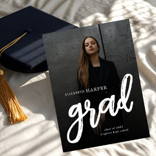 Moderne Graduierungs-Pinsel-Schrift Foto-Abschluss Ankündigung