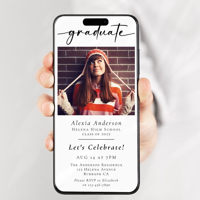 Moderne Graduierungspartei Digitale Evite Einladung (Von Creator hochgeladen)