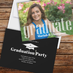 Moderne Graduierungspartei Einfaches Foto Einladung