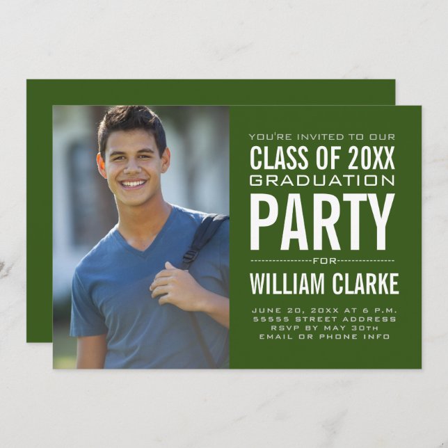 Moderne Graduierungspartei Einladung (Vorne/Hinten)