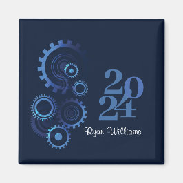 Moderne Graduierungspartei für Blaue Mechanik Magnet