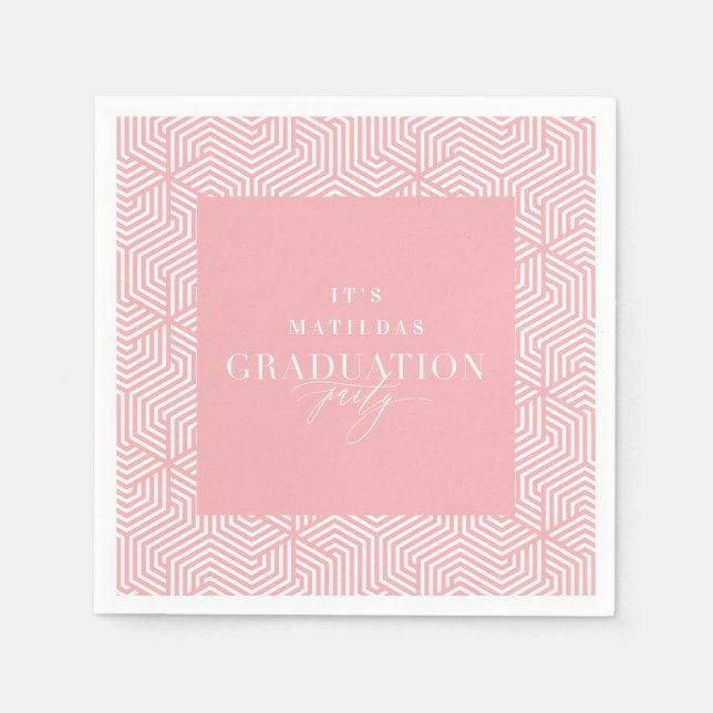 Moderne Graduierungspartei für Geometrie und Skrip Serviette (Vorderseite)