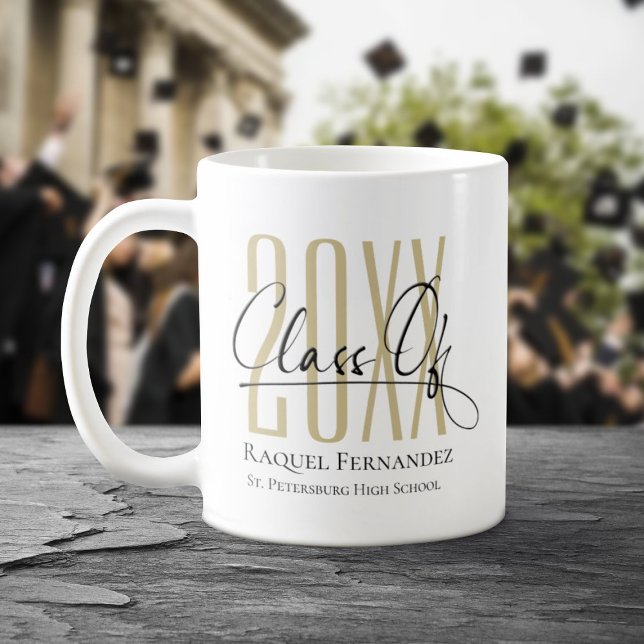 Moderne Graduierungspartei für SkriptCollage Kaffeetasse (Von Creator hochgeladen)