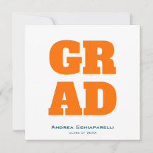 Moderne Graduierungspartei Orange und Blue Square