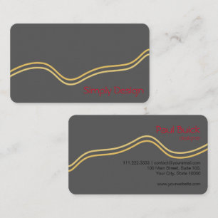 Moderne Grafik Anthracite Gold Red Beruflich Visitenkarte