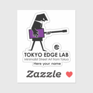 Moderne Grafik eines urbanen Bassspielers - Tokyo  Aufkleber