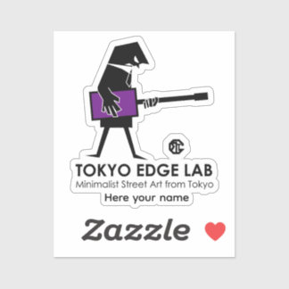 Moderne Grafik eines urbanen Bassspielers - Tokyo Aufkleber