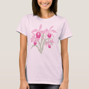 Moderne Grafik im Cattleya-Stil Orchideen Rosa Tee