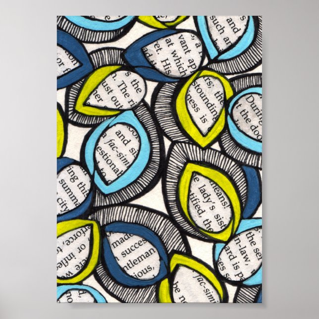 Moderne Grafik-Leaf Mixed Media Illustration Print Poster (Vorne)