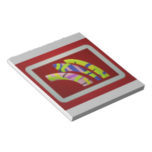 Moderne Grafikdesignröhren auf dunklem Pflaum Notizblock
