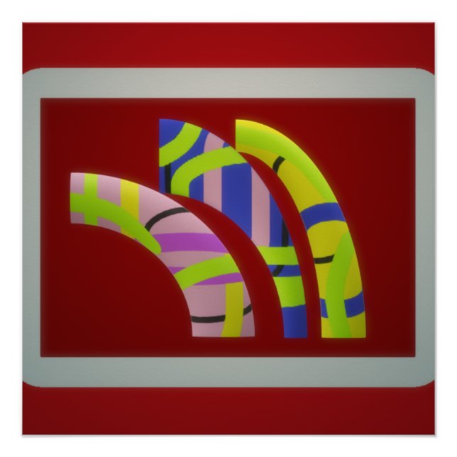 Moderne Grafikdesignröhren auf dunklem Pflaum Poster (Vorderseite)