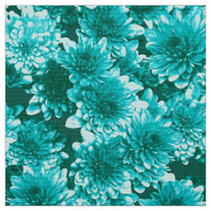 Moderne grafische Dahlia Muster, Aquamarin und Aqu Stoff