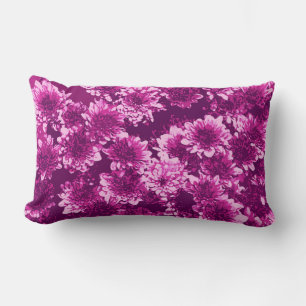 Moderne grafische Dahlienmuster, Amethyst Purpur Lendenkissen
