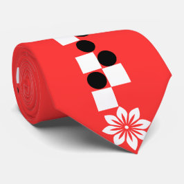 Moderne grafische Kante: Crimson Bloom Silk Krawat Krawatte