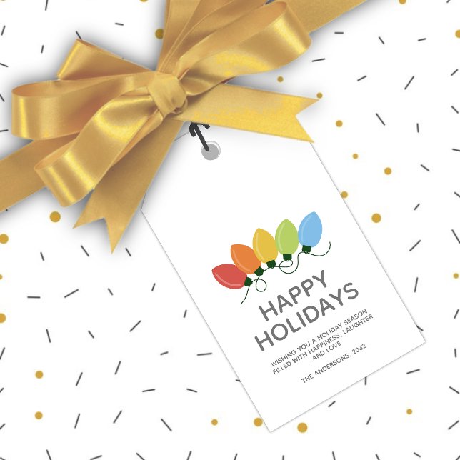 Moderne grafische Lichter Weihnachten Geschenkanhänger (Von Creator hochgeladen)