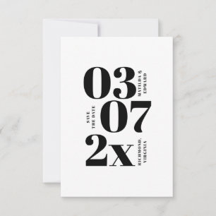 Moderne, grafische minimale Hochzeit speichern das