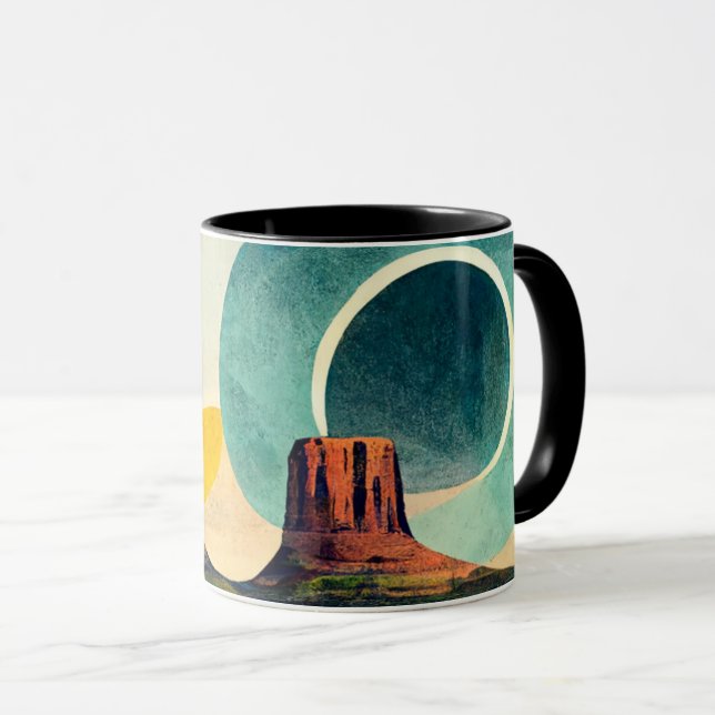Moderne Grafische Monument-Tal Kaffeepause Tasse (VorderseiteRechts)