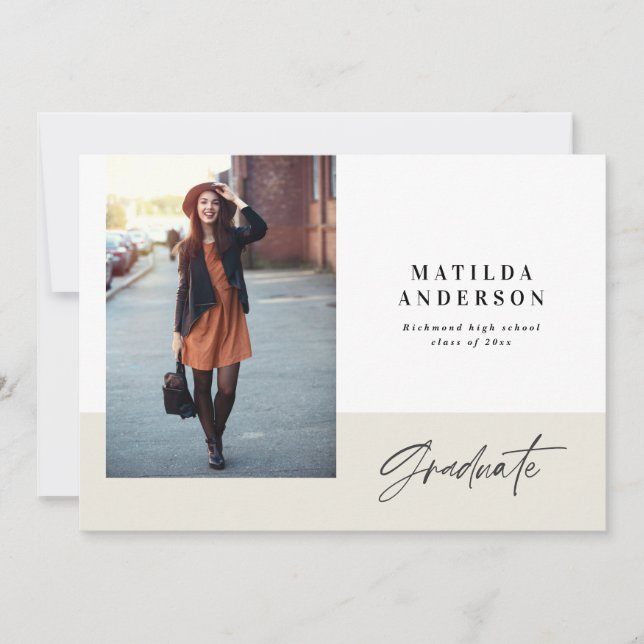 Moderne Grafische MultiFoto-Graduierungsparty lädt Ankündigung (Vorderseite)