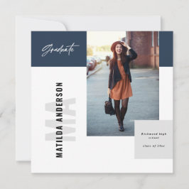 Moderne Grafische MultiFoto-Graduierungsparty lädt Ankündigung