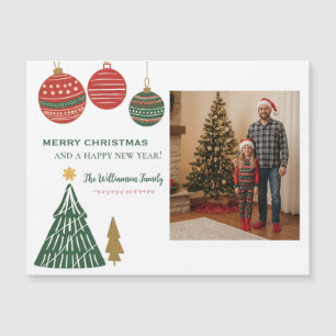 Moderne Grafische Ornamente Magnetisches Weihnacht Magnetkarte