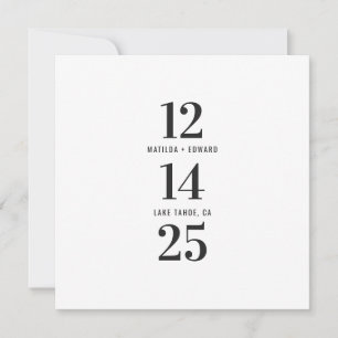 Moderne, grafische Typografie Hochzeit Save The Date