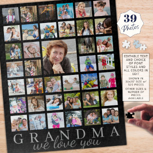 Moderne GRANDMA Foto Collage Script Meldung Schwar Puzzle