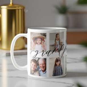 Moderne Grandpa-Skript-Grandkinder-Fotosammlung Kaffeetasse
