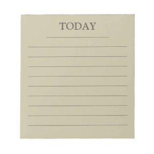 Moderne Grasgrün TODAY Aufgabenliste Lined Notizblock