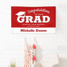 Moderne Gratulationen Grand White zu Scarlet Red Banner