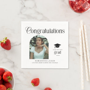 Moderne Gratulations-Absolventen-Foto-Abschluss-Bo Serviette