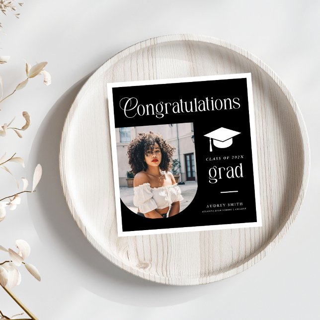 Moderne Gratulations-Grad-Foto-Abschluss-Bogen Serviette (Von Creator hochgeladen)
