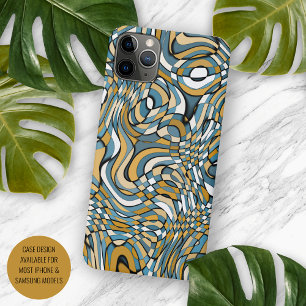 Moderne Grau Blau Taupe Braun Schwarze Kunst Muste iPhone 16 Pro Max Hülle