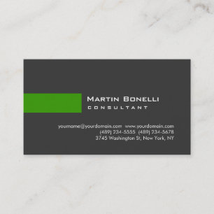 Moderne Grau Green Simple Consultant Business Card Visitenkarte