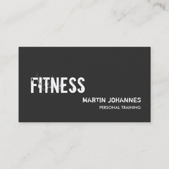 Moderne Grau Personal Trainer Business Card Visitenkarte (Vorderseite)