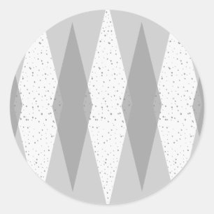 Moderne Grau-Raute-Rundkleber aus der Mitte des Ja Runder Aufkleber