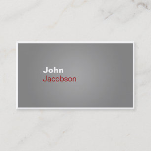 Moderne Grau-, Rote u. weißeschlichte Visitenkarte