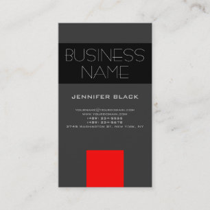 Moderne Grau Schwarz Red Consultant Business Card Visitenkarte