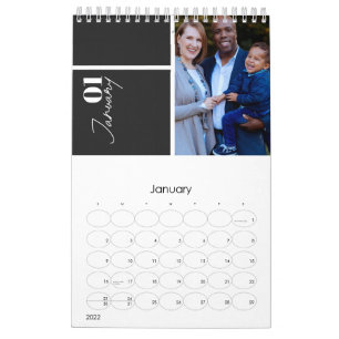 Moderne Grau-Sonderfeier für mehrere Fotos  Kalender
