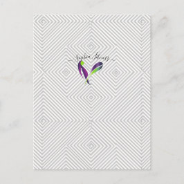 Moderne Grau-Weiße Geometrische Diamant-Muster ind Postkarte