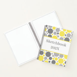 Moderne Graubläschen und Gelbe Blasen Sketchbook Notizbuch