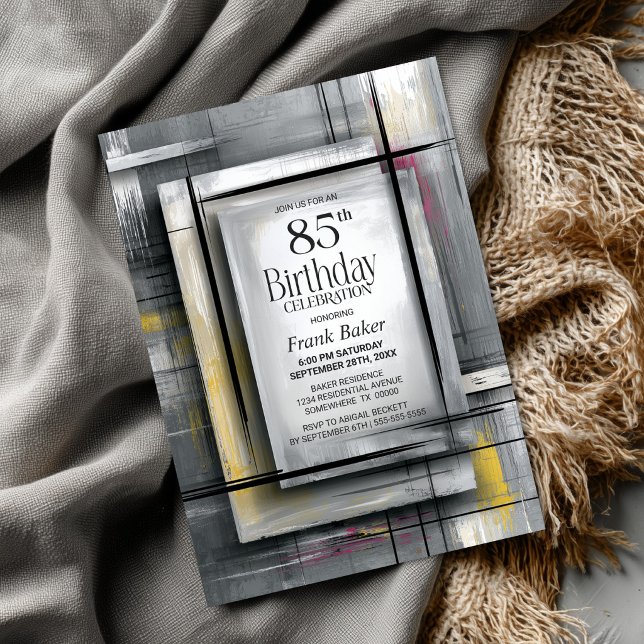 Moderne Graue 85. Geburtstagsfeier Einladung (Von Creator hochgeladen)