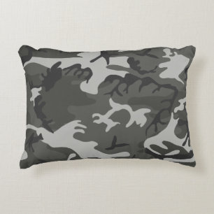 Moderne graue abstrakte Camo-Tarnung Zierkissen
