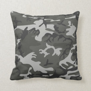 Moderne graue Abstrakte Camouflage Camouflage Kissen