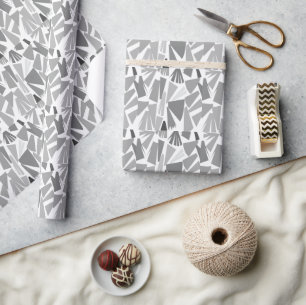 Moderne graue abstrakte geometrische Muster Geschenkpapier